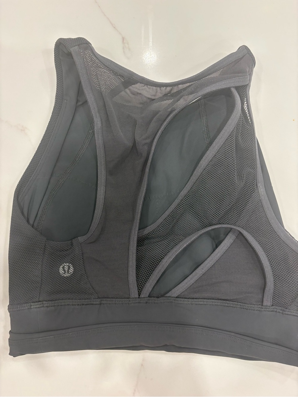 lululemon athletica Charcoal Gray Mesh Racerback Sports Bra